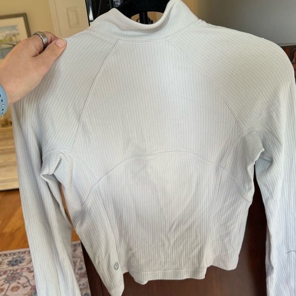 Lululemon Athletica Cream/White Ribbed Quarter Zip - Picture 5 of 6
